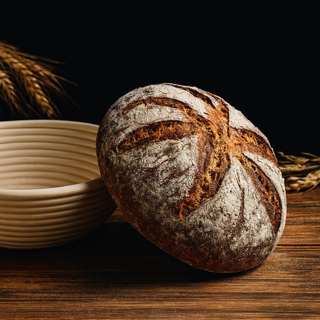 Saint Germain Bakery Premium Round Bread Banneton Basket - Set of 2 | 9" Round Baskets with Liner
