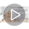 White Cotton Hair Turban Towel for Women - Soft Absorbent Head Wrap, 2 Pack
