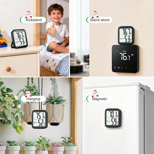 Antonki Room Thermometer & Hygrometer | Digital Indoor Temperature & Humidity Monitor - 2 Pack with Battery Included