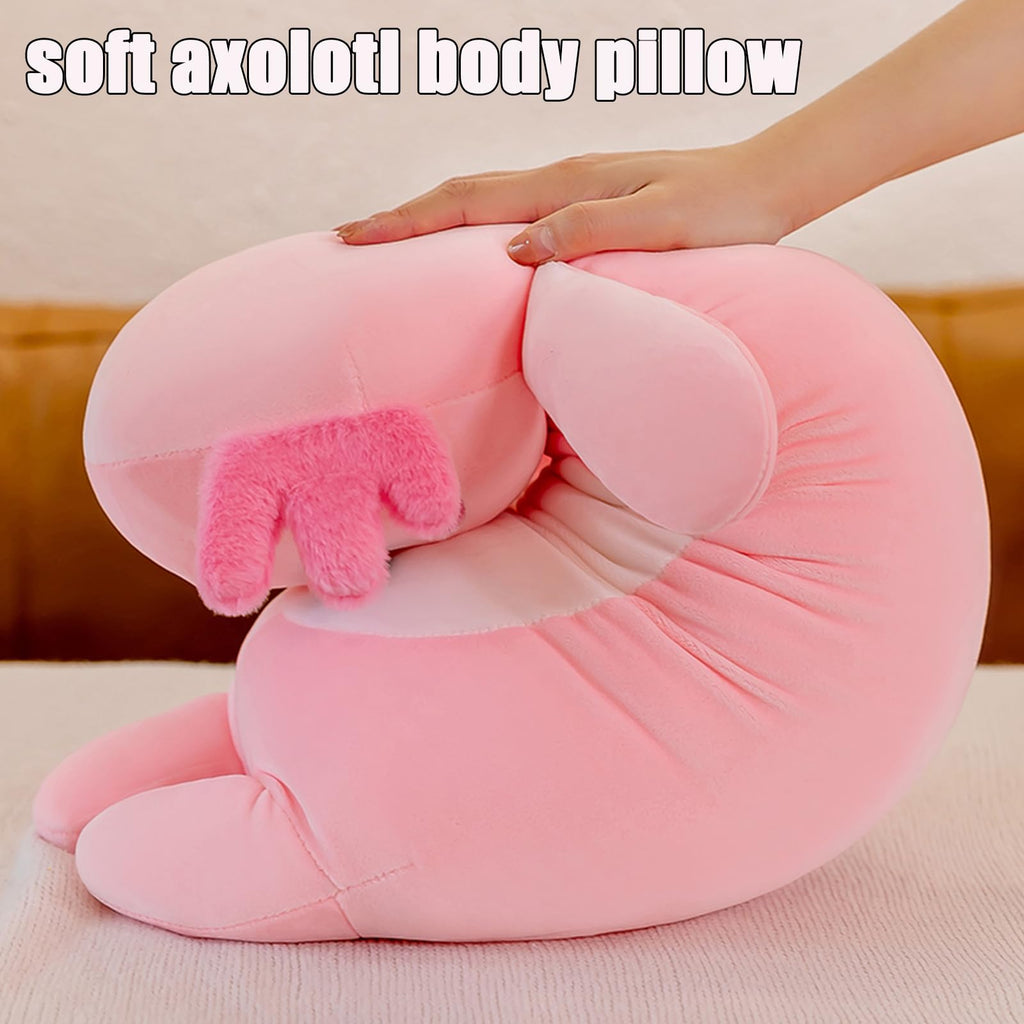 Somao Long Axolotl Plush Pillow, Cute Axolotl Stuffed Animal Body Plush Soft Plushies Doll Toy for Girls Boys(65cm/25.5inch,Pink)