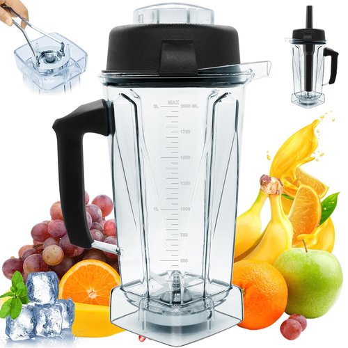 New For Vitamix Blender Pitcher 64oz Container, Replace 5200 5000 6500 7500 Pro500 750 Vita-Prep vm0101 vm0102 vm0103 vm0197 E310 320 asy172 A2300 A3300 etc Container Jar Cup, 1 Year Manufacturer