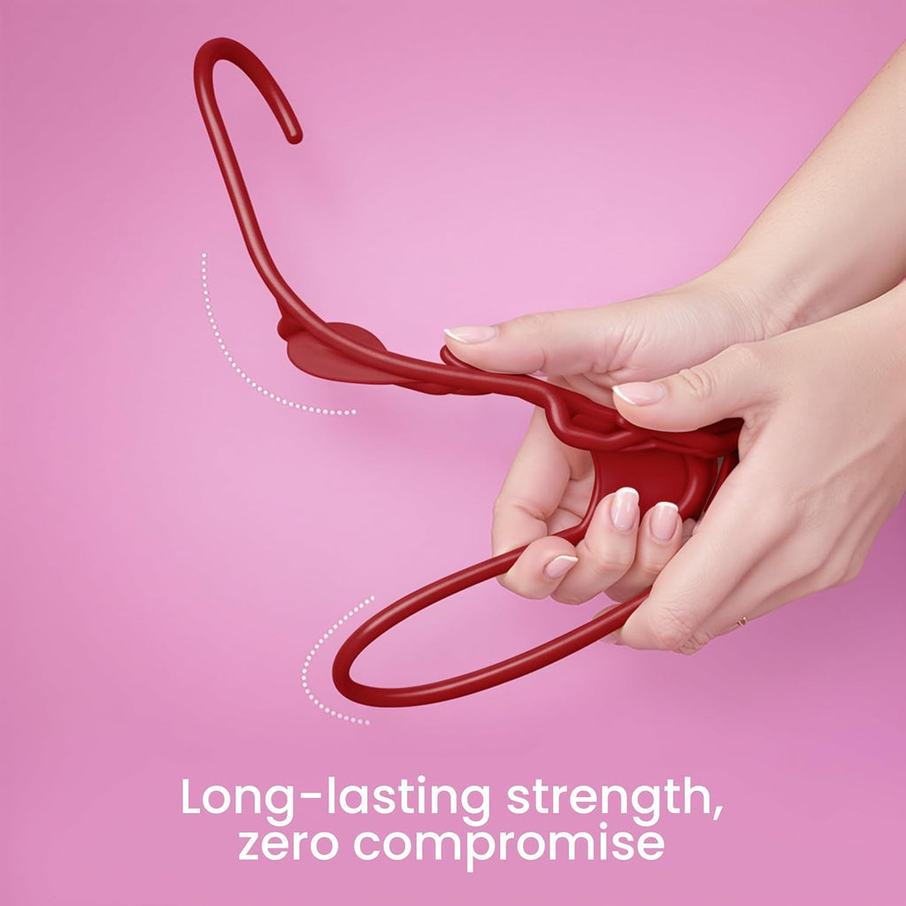 Utopia Home Plastic Hangers 50 Pack - Durable Space-Saving Clothes Hangers - Red Closet Organizers