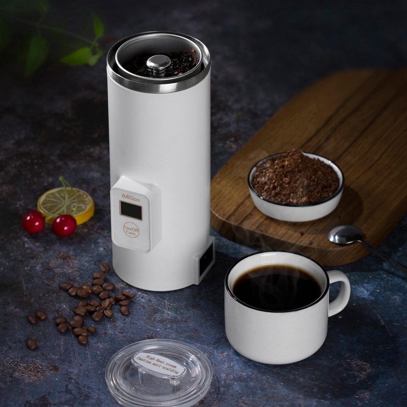 iMiGoo Dual Brew Electric 8oz Coffee & Tea Percolator, 17oz Boil Water, Keep Warm, Portable Multi-Functional Stainless Steel Pot for Home/Office/Camping