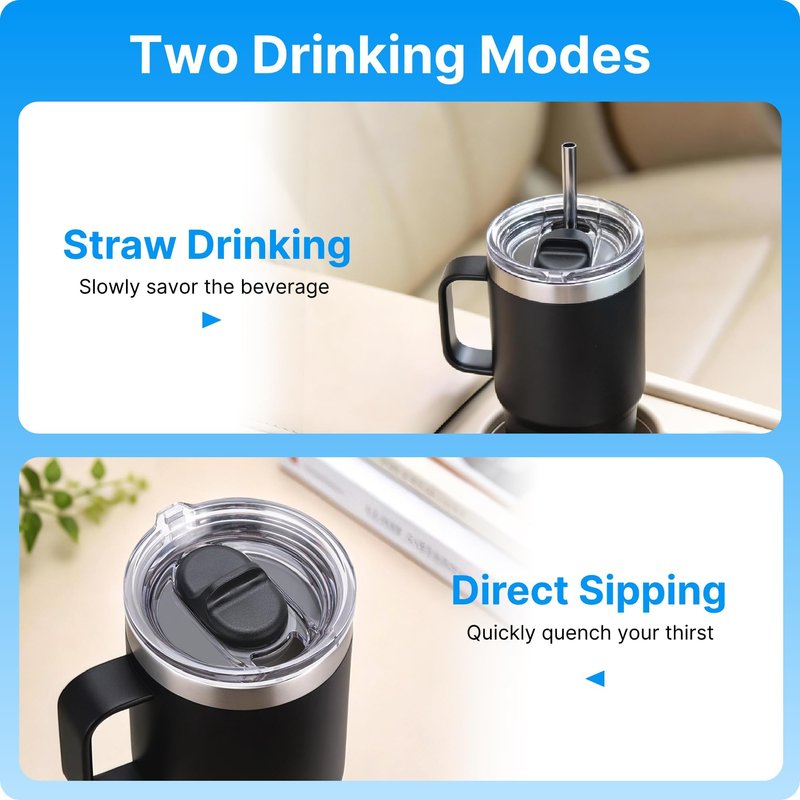 Bluwing 2 Pack 30 oz Replacement Stronghold Lid for YETI Rambler TraveI Mug with Threads Only, Spill Proof Screw Top Lid for YETI Threaded TraveI Mug