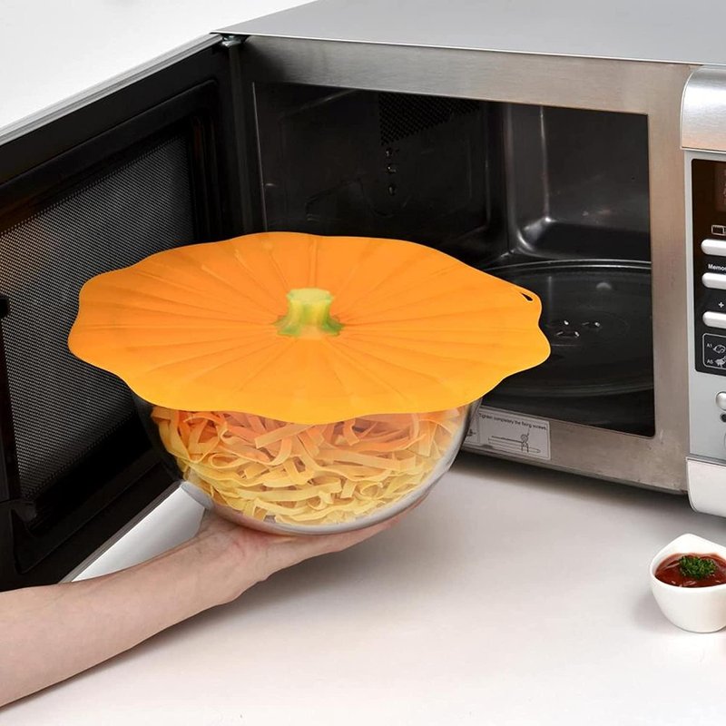 Charles Viancin Silicone Lid - Pumpkin/Fall Theme - Airtight Microwave, Oven, Stovetop, and Dishwasher Safe Pan or Bowl Lid (8 Inch)