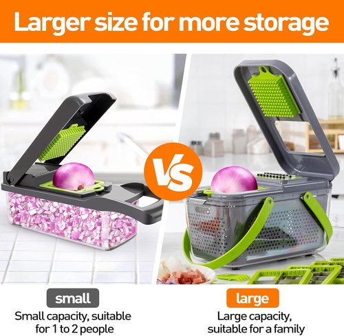 APSARAS USA Pro 18-in-1 Vegetable Chopper - Versatile Food Slicer & Cutter with 1.8L Container for Quick Meal Prep