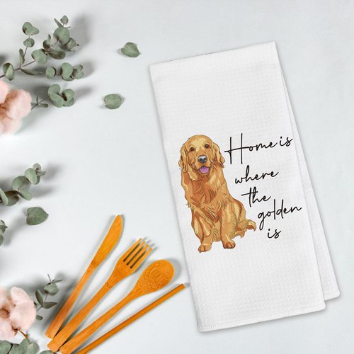 UAREHIBY Golden Retriever Gifts, Christmas Birthday Gift Box for Women, Golden Retriever Decor with 20 OZ Wine Tumbler, Dish Towels, Socks, Make up Bag for Dog Lovers, Gifts for Dog Mom