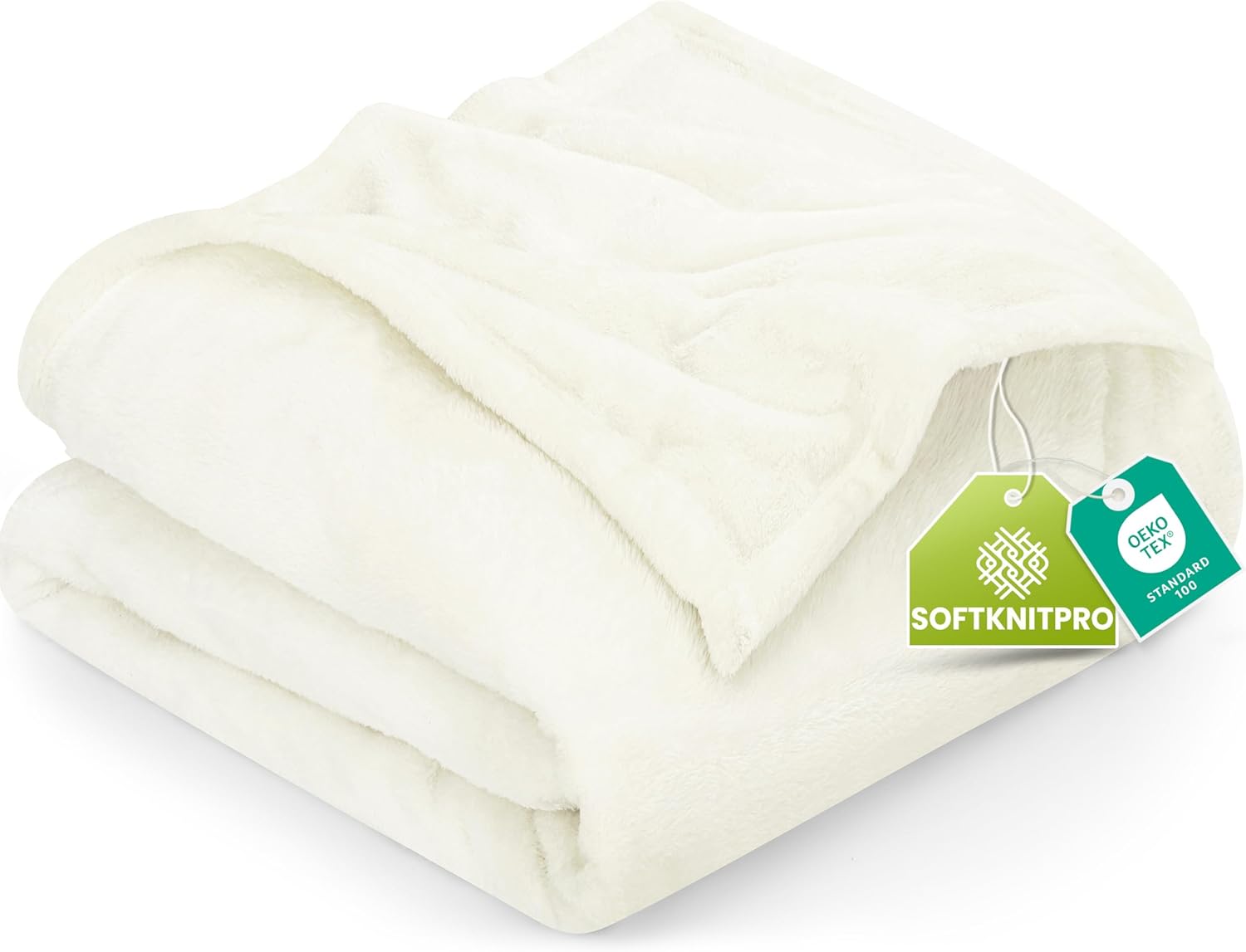 Utopia Bedding Fleece Blanket - King Size Ivory 300GSM Luxury Soft Microfiber (90x102 Inch)