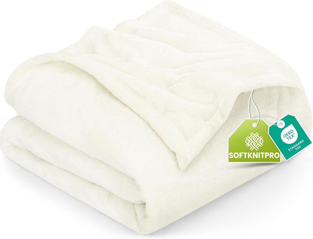 Utopia Bedding Fleece Blanket - Ultra Soft & Lightweight Twin Size Ivory (60x80 Inches) | Cozy All-Season Home Decor Gift