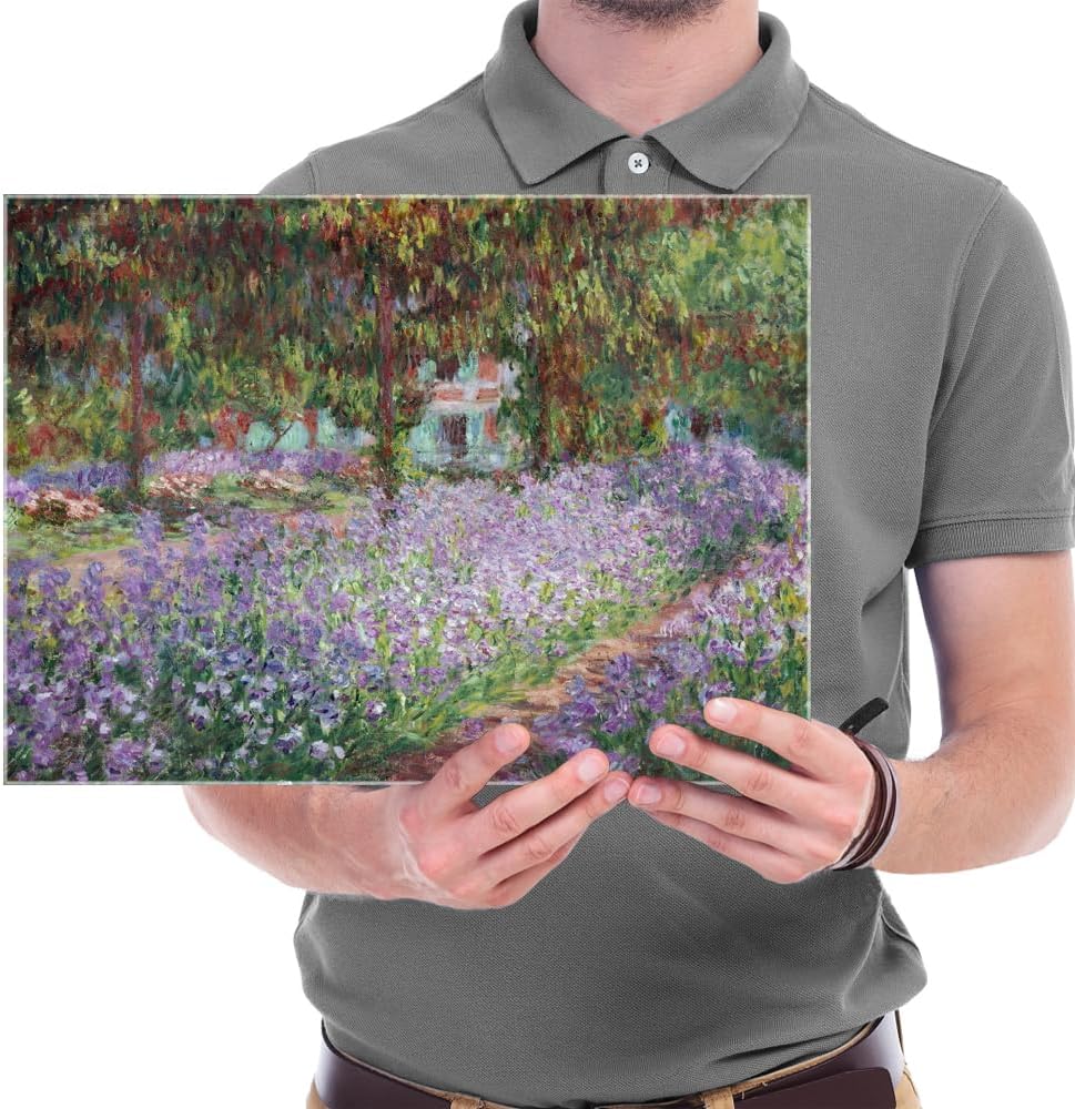 Wieco Art Canvas Print - Irises in Monet's Garden by Claude Monet | Impressionist Artwork for Home Decor