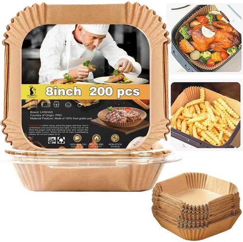 Air Fryer Liners - 200 Pcs Disposable Parchment Paper for Instant Pot Vortex Plus 6QT XL