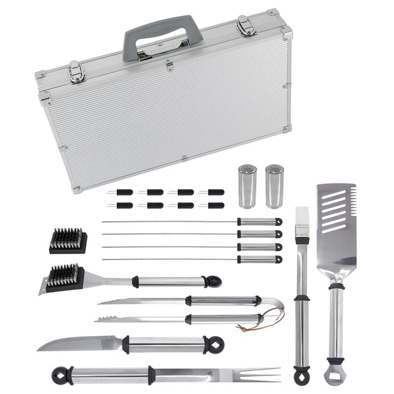 Mr. Bar-B-Q 02066Y Silver Prestige 21-Piece Tool Set In Case