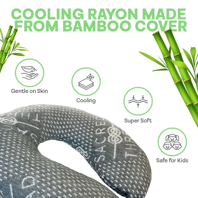 Sacred Thread Rayon Derived from Bamboo Travel Neck Pillow for Airplanes, Memory Foam for Airplane, Ergonomic Design Neck Rest, Travel Pillow for Sleeping