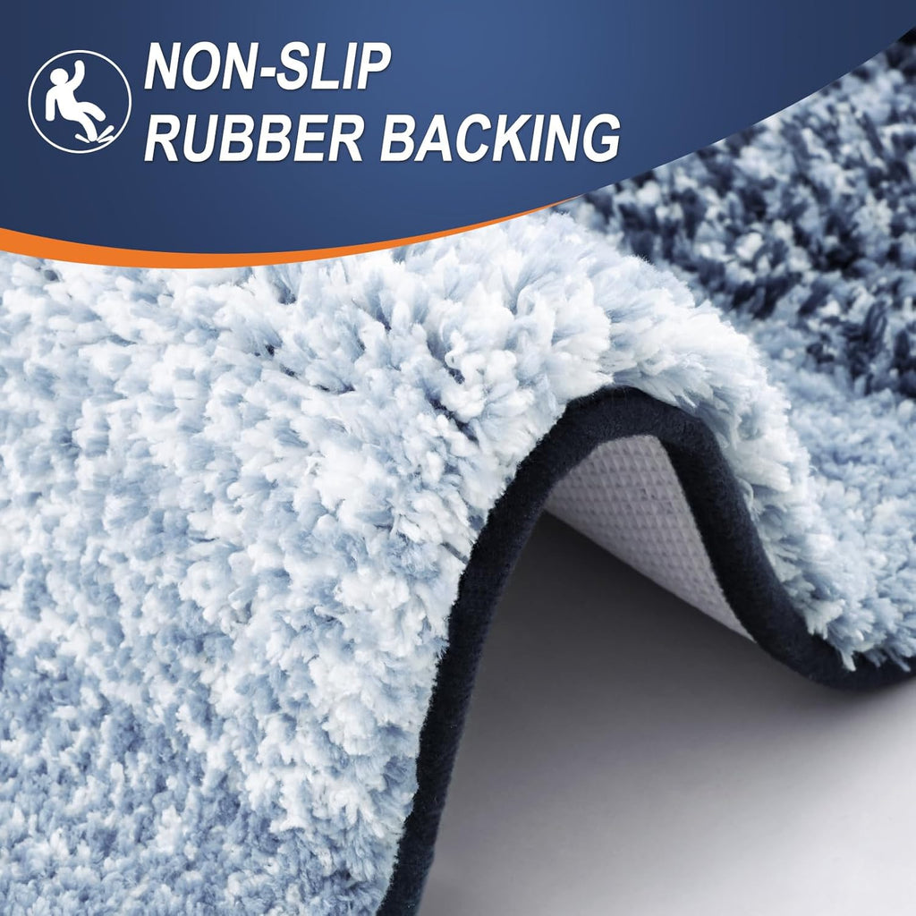OLANLY Bathroom Runner Rug - Extra Soft Microfiber, Quick Dry & Washable | 47x24 Navy Blue