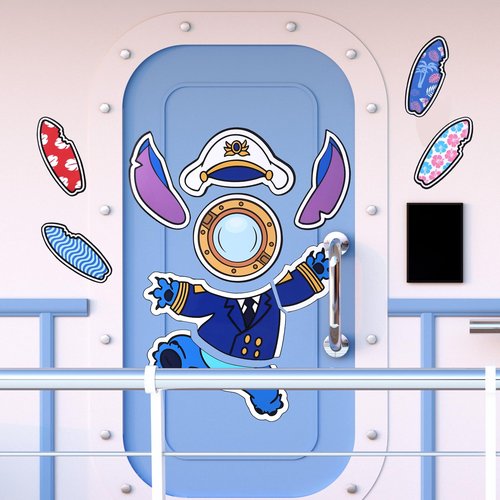 12 Pcs Cruise Door Magnet Large Captain Cruise Door Decorations Cute Reusable Refrigerator Magnets for Cruise Ship Door