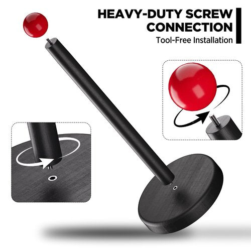 ISUGWRCQ Paper Towel Holder Countertop, Cute Red Ball Decorative Wooden Paper Towel Stand Kitchen Roll Freestanding Organizer, Wood Paper Towels Rolls - for Kitchen(Black)