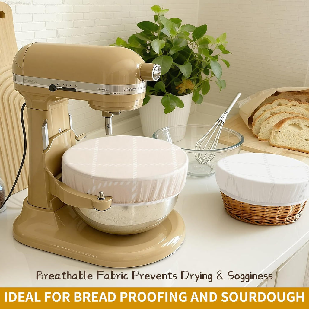 Skiennix Reusable Bowl Covers - 3pc Beeswax Set, 100% Organic Cotton, Elastic Fit for 8/10/12 Inch Bowls