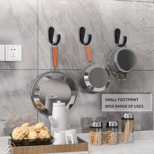 IBosins Coat Hooks - 15PCS Wall Mounted Single Prong Robe Hooks with 30 Screws - Black for Towels, Bags, Hats