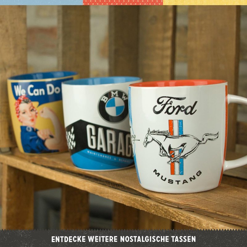 Nostalgic-Art Retro coffee mug, 11.2 oz, VW Bulli Set 2 (Set of 4) – VW Bus Gift idea, Official License Product (OLP), ceramic cup, vintage design
