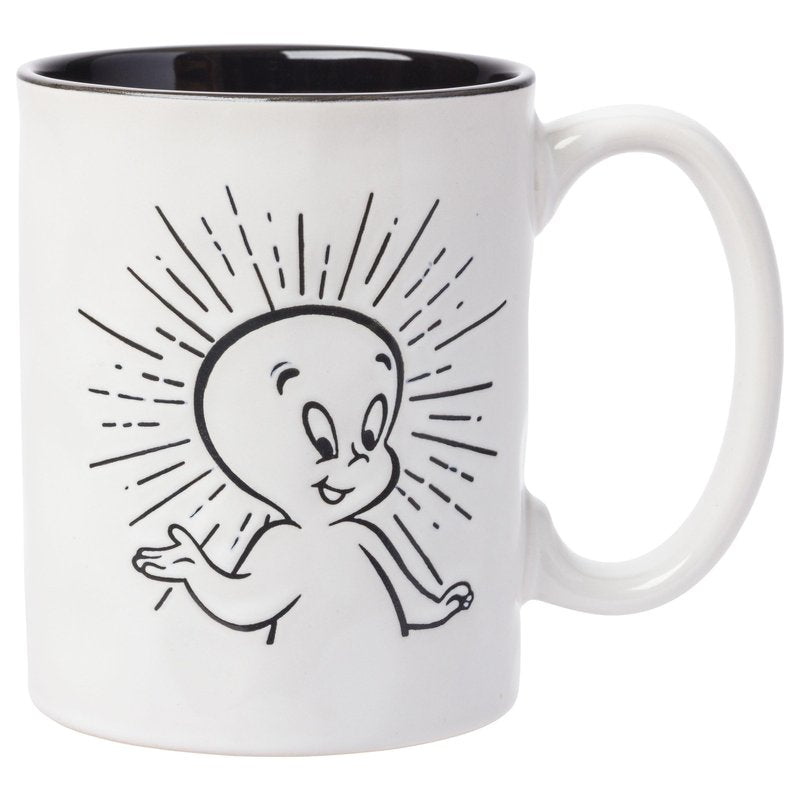 Silver Buffalo Casper the Friendly Ghost Wax Resist Ceramic Pottery Mug, 17 Ounces