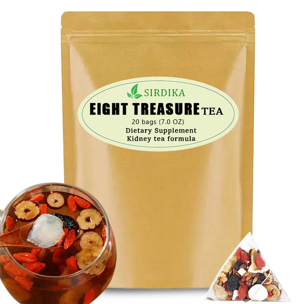 Eight Treasure Ginseng Kidney Tea - 20 Bags Combination Scented Five Treasure Men's Health Herbal Formula Red Date Wolfberry Tea (20 Pack / 1 Bag)