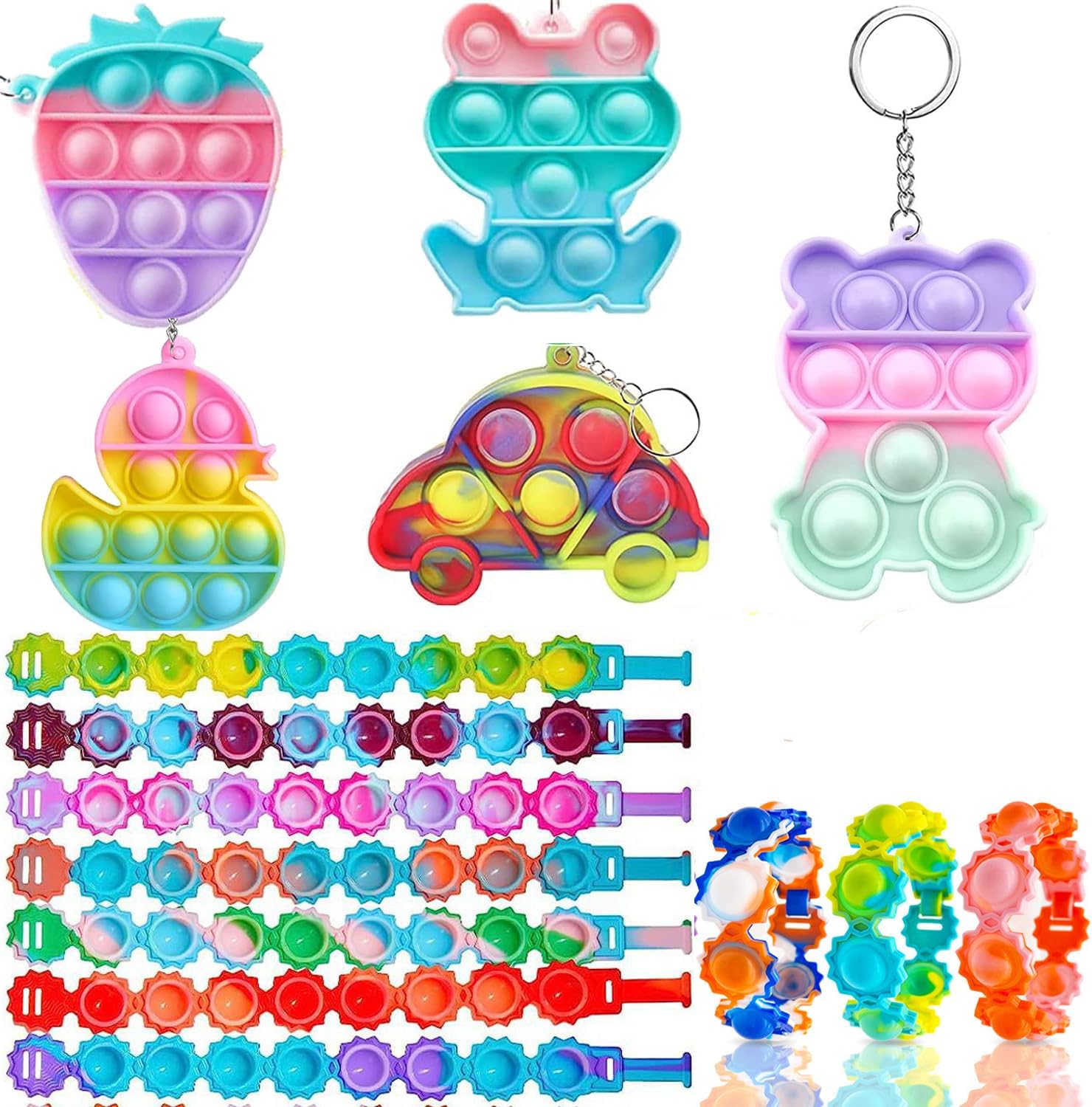 Skiennix 128 Pcs Easter Egg Fillers - Fidget Treasure Box Toys & Classroom Prizes for Kids 4-8