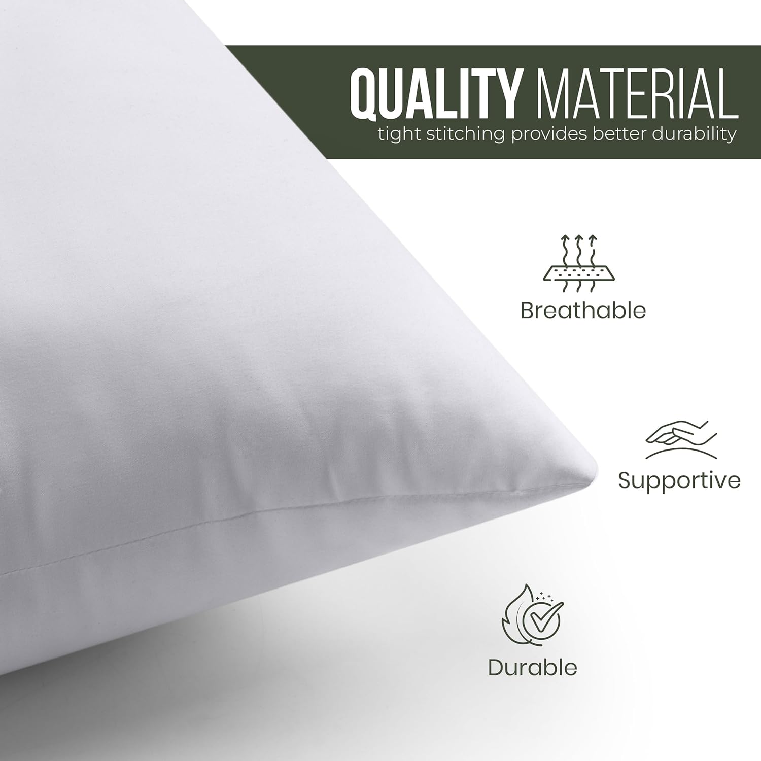 Utopia Bedding Throw Pillow - Fluffy Down Alternative Cushion for Bed & Sofa | 26 x 26 Inches, White
