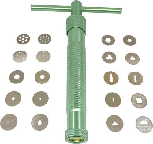 HEVERP Stainless Steel Clay Extruders - Sugar Paste & Cake Fondant Decorating Tool Set | Green Color