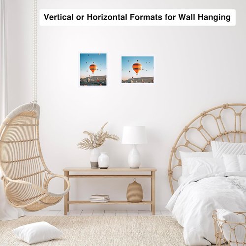 JCJMY 8x9 Picture Frame - White Wall Hanging & Tabletop Display | Shatter-Resistant Plexiglass
