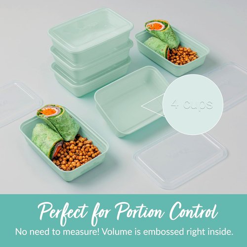Bentgo Prep - Reusable Meal Prep Containers | 20-Piece Set, BPA-Free, Durable & Microwave Safe (Mint)