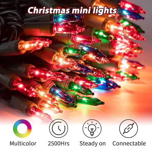Minetom Clear Christmas Lights - 100 Count Mini String Lights | 26.5 Feet Waterproof for Indoor & Outdoor Use