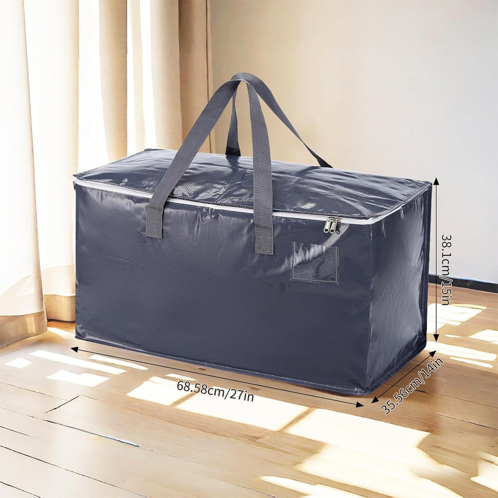 Skiennix Extra Heavy Duty Large Moving Bags - Water Resistant Storage with Zippers & Handles | 6 Pack, Black
