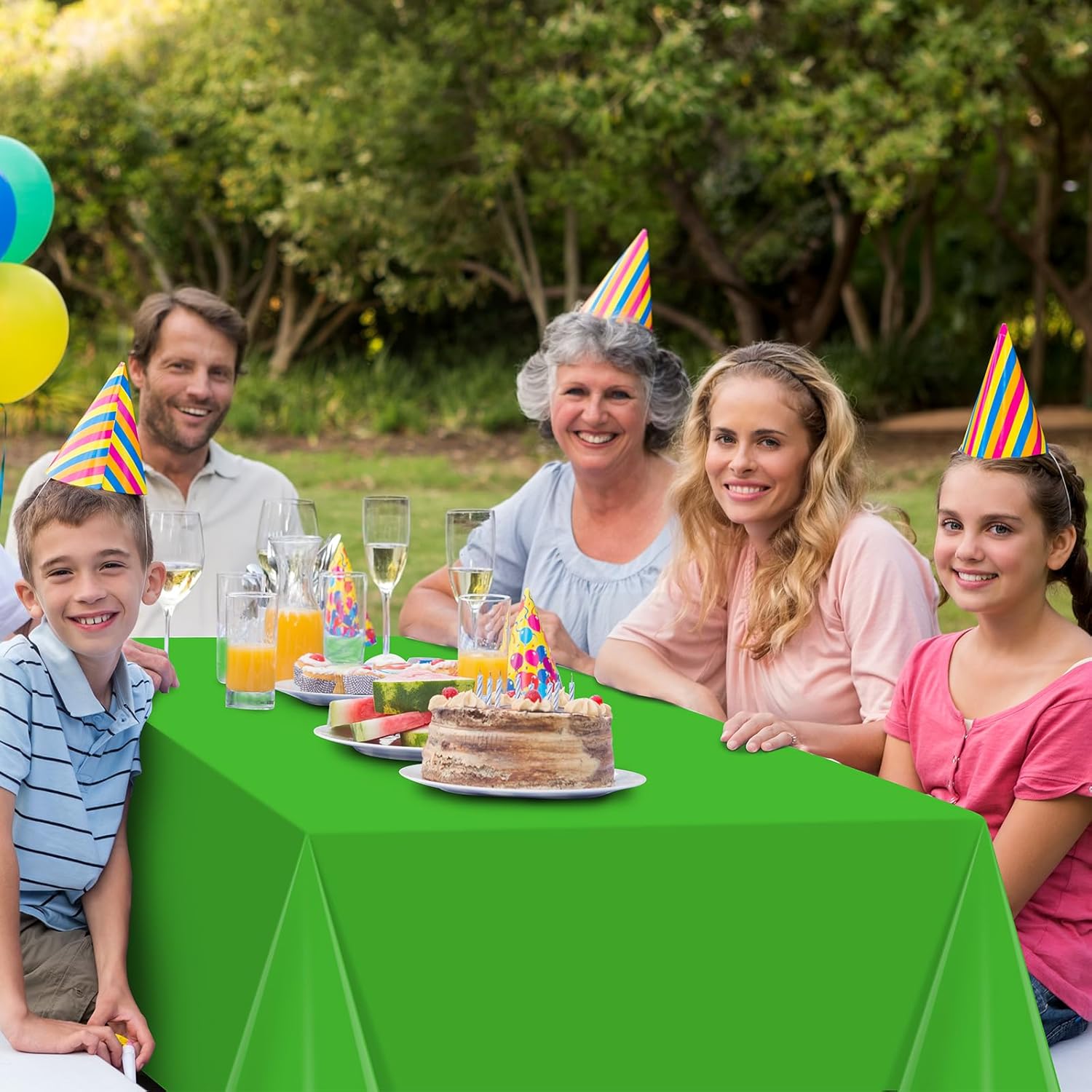 Skiennix 24 Pack Disposable Plastic Tablecloths - Colorful Rainbow Rectangle Covers | 54 x 108 Inch for Parties