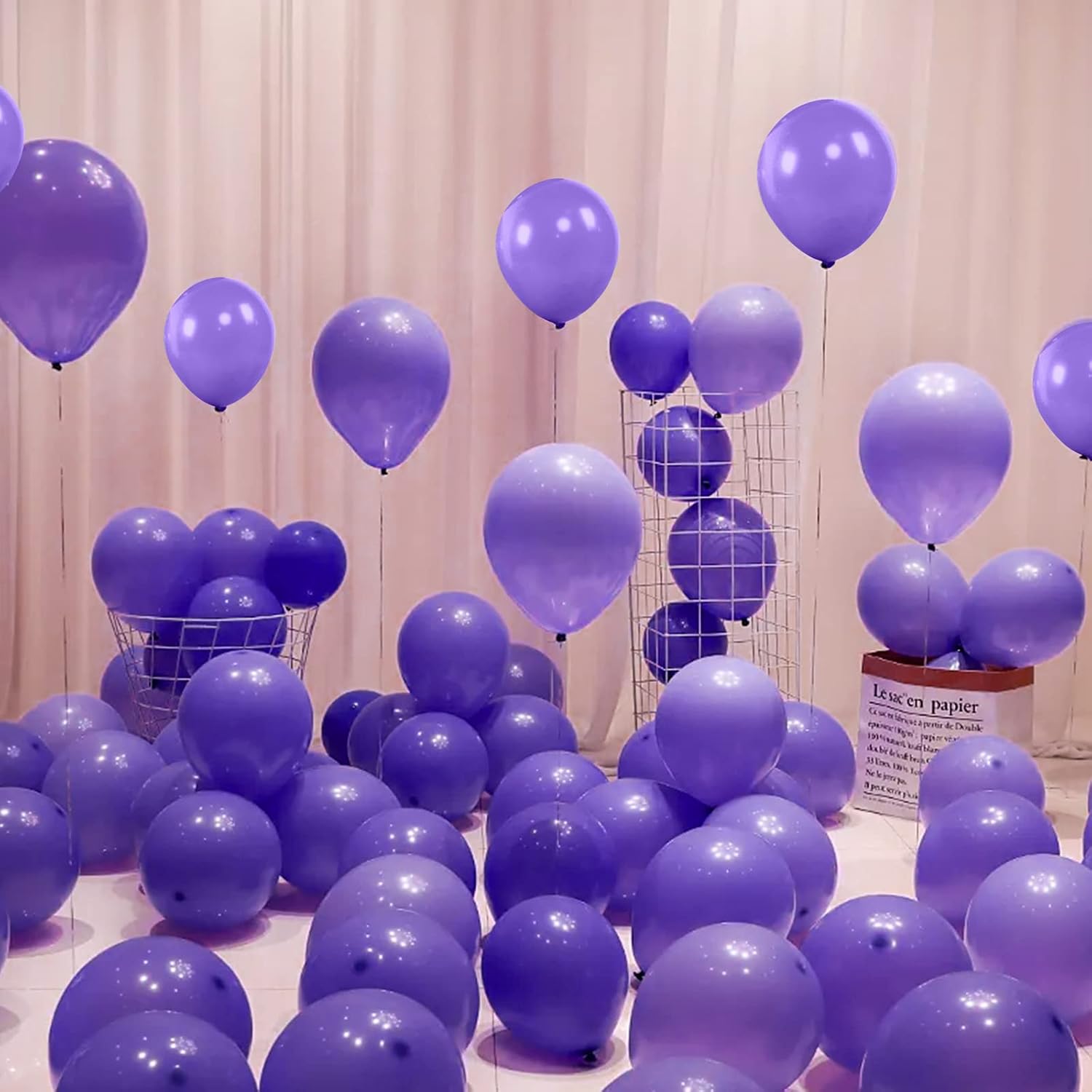 Purple Balloons - 110 Pcs 5-Inch Mini Thick Latex Balloons for Birthday & Baby Shower Decor