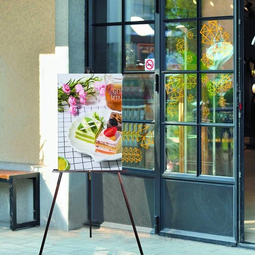 Conda 63" Wooden Tripod Artist Display Easel - Adjustable A-Frame Stand for Weddings & Art Display