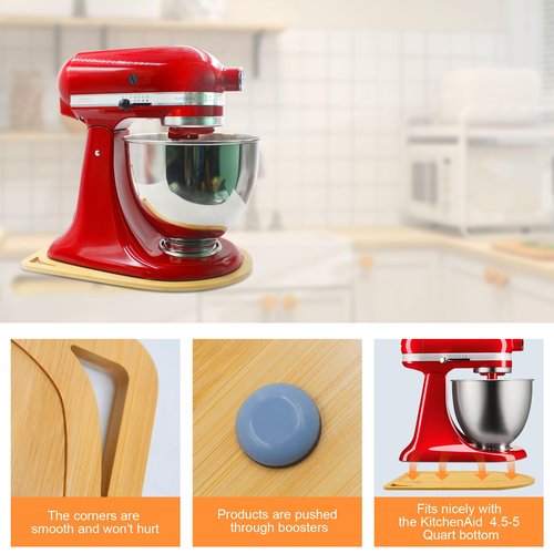 Bamboo Mixer Slider Compatible with Kitchen aid Bowl Lift Stand Mixer (4.5-5 Qt Stand Mixer)