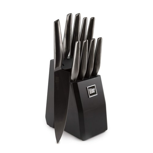 Cambridge Silversmiths Robert Irvine 10-Piece Hollow Handle Cutlery Block in Black