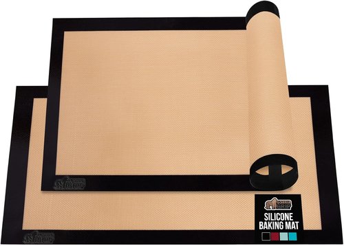 GORILLA GRIP Reusable Nonstick Silicone Baking Mats - Oven Safe Cookie Sheet Liners, 2PK, 11.75x8.25, Black