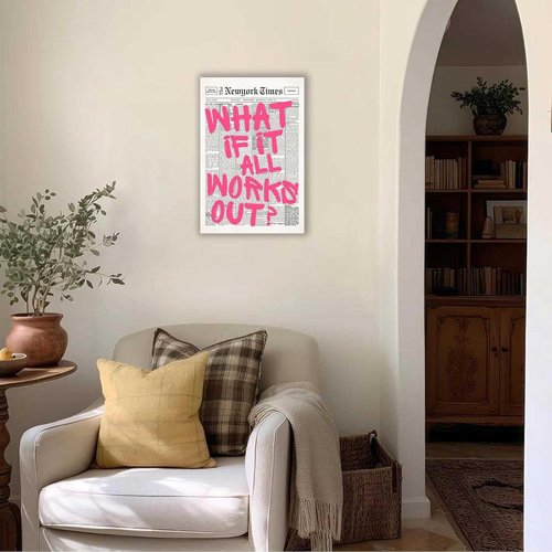 Drimiler Retro Newspaper Poster - Positive Affirming Quote Canvas Wall Art | 12x18in Framed Minimalist Decor