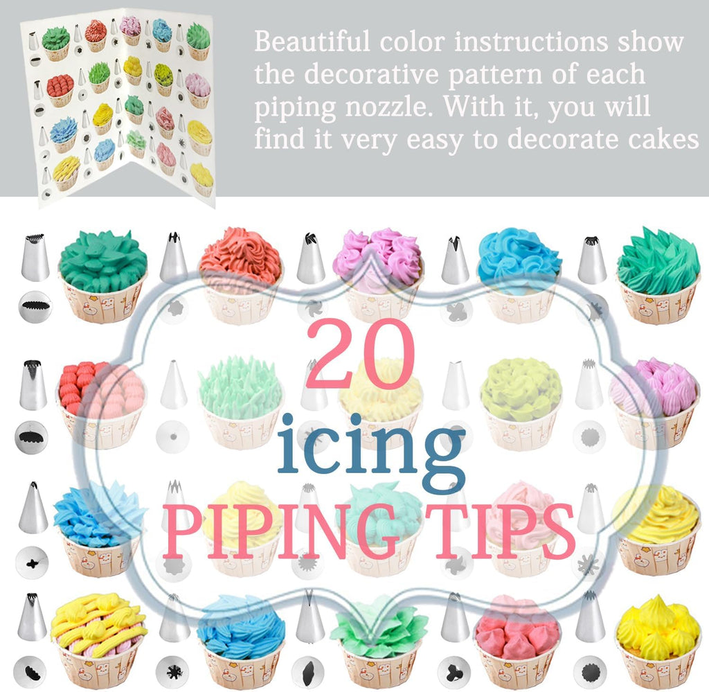 Skiennix 100PCS Piping Bags and Tips Set - 12 Inch Disposable Pastry Bags for Cake Decorating & Frosting