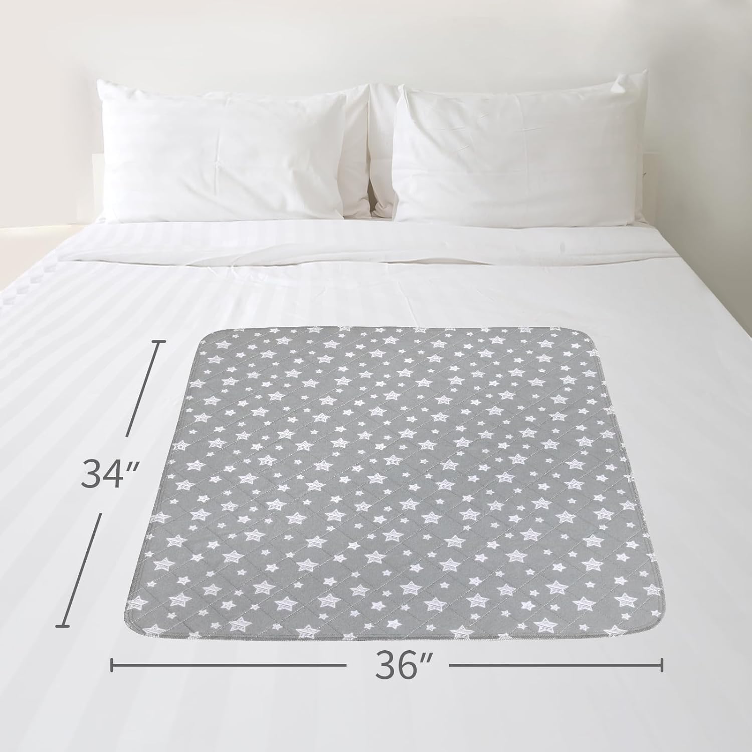 Skiennix Waterproof Bed Pads - Washable Absorbent Chuck Pads for Incontinence | 34" x 36" (2 Pack)