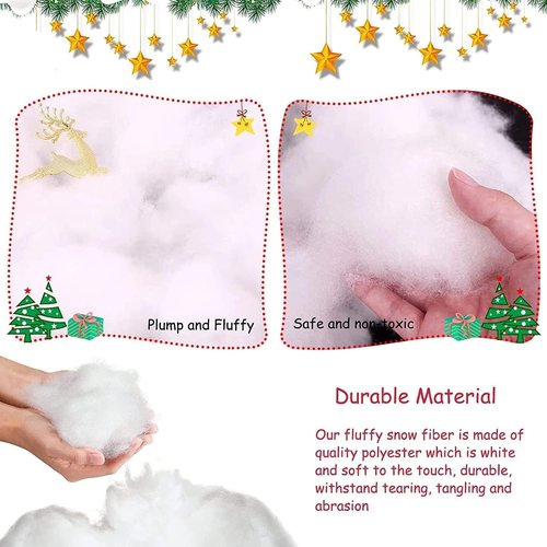CFOFT Fake Snow - Cotton Snow Fluff for Christmas Village & Winter Decor | 11.2 OZ
