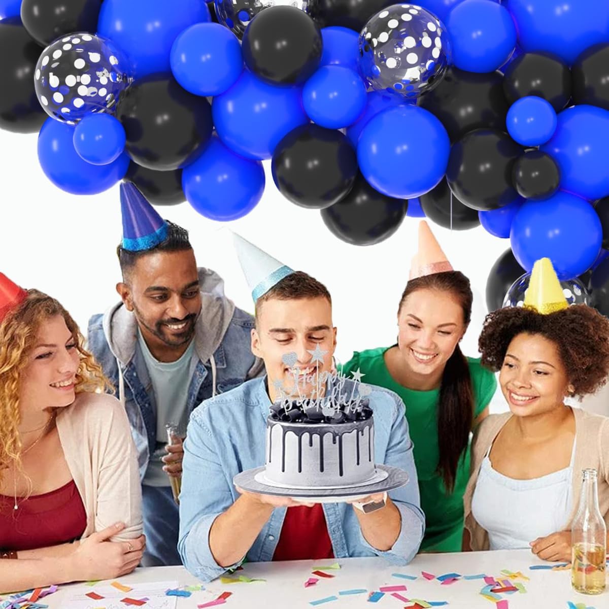 Royal Blue & Black Balloon Garland Arch Kit - Perfect for Boss Theme Baby Showers & Video Game Birthdays