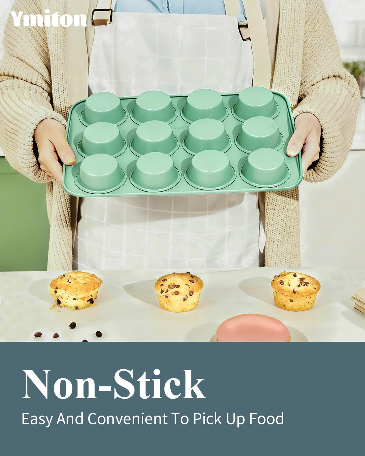 Skiennix Ceramic Nonstick Baking Pans Set - 33 PCS Stackable Bakeware, 550°F Oven Safe, Dishwasher Safe, Green