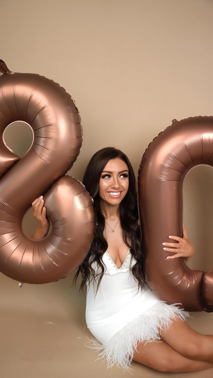 Number 17 Balloon - Dark Brown 40 Inch Birthday Decoration for 17th Birthday Parties