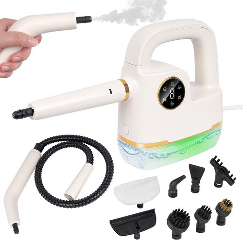 STEAM CLEANER Handheld [One Click Clean] Steamer for Cleaning 10-in-1 High Pressure Steam Cleaner for Home/Car Detailings/Fabric etc. Separate Design|Digital Display|Two Cleaning Methods