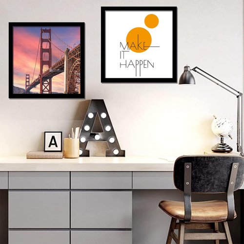 ijuerybai Black 24x24 Picture Frame Set of 3, High Transparent Frame for 24 By 24 Square Photo Collage Canvas Poster Size Wall Mount and Tabletop Horizontally Vertically (Black, 24 x 24 inches)