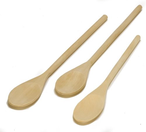 Imusa Wooden Spoons Set of 3 - Non-Scratch Maplewood Cooking Utensils for Every Kitchen