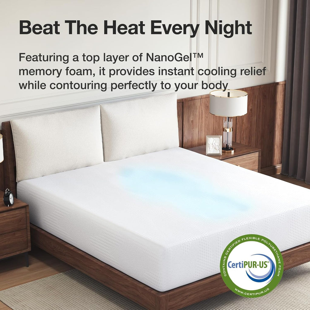 Novilla 14-Inch Twin Memory Foam Mattress - Cooling Gel Foam for Pressure Relief & Comfort