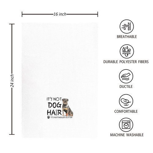 Funny Rottweiler Dog Absorbent Kitchen Towels And Dishcloths 16×24 Inches Set Of 4,Cute Rottweiler Lovers Gifts Hand Towel Dish Towel Tea Towel For Kitchen Bathroom Decor,Rottweiler Owners Gifts